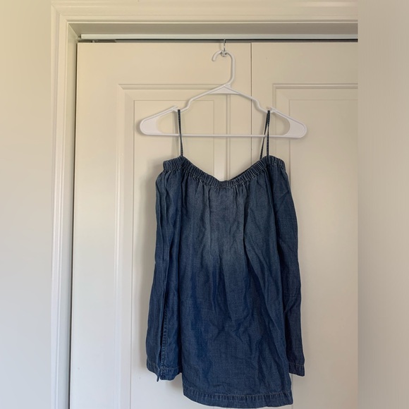 Blue Jean Off-the-shoulder Long-sleeve (Size XS/S) - Picture 3 of 4